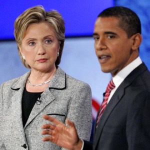 U.S. Senator Hillary Clinton and U.S. Senator Barack Obama  at the CNN/Nevada Democratic Party debate in Las Vegas