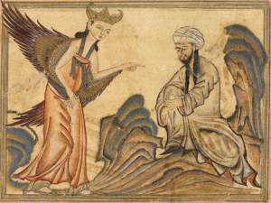 Muhammad receives the first revelation. In Rashid al-Din's Jami al-Tawarikh (714/1314)